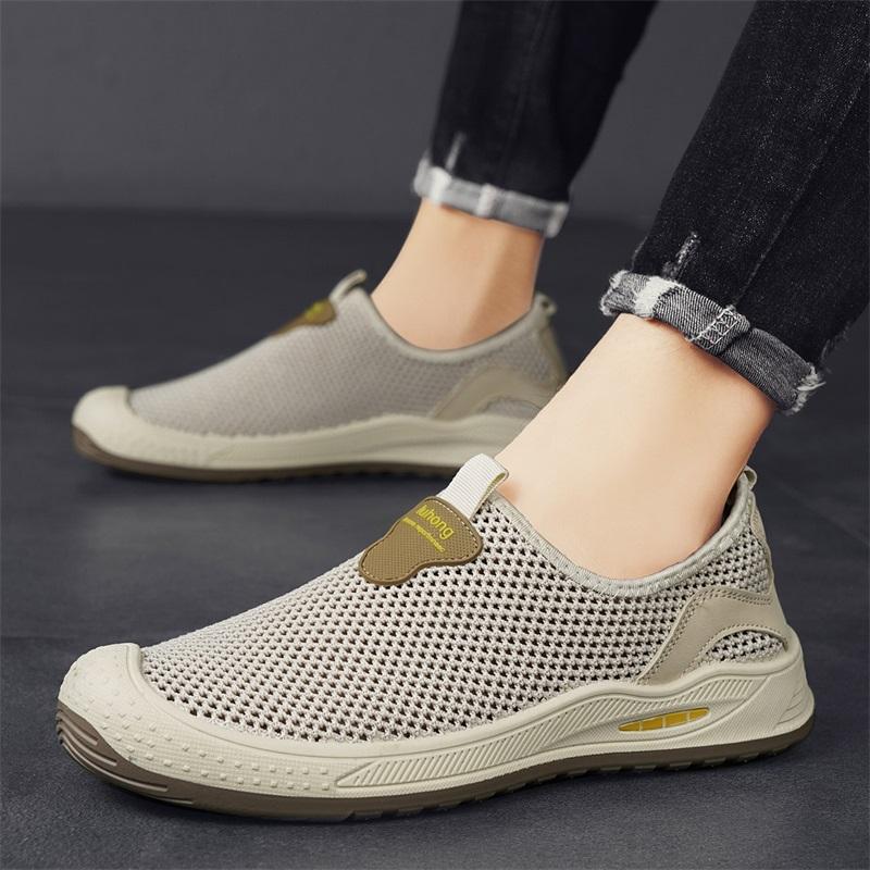 Nowe Sneakersy Męskie Oddychająca Siatka Lekkie Casualowe Buty do Chodzenia Męskie Wsuwane Buty do Jazdy Męskie Mokasyny Zapatos Casuales