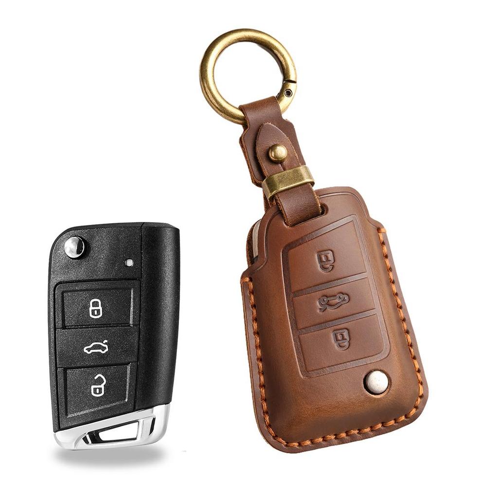 [Volkswagen2010-2020] Skoda Mingrui pro Xinrui Jingrui  Car Key Cover  Handmade Genuine Leather