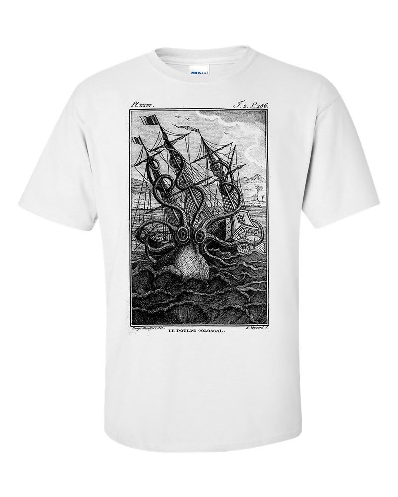 Kraken Le Poulpe Colossal Giant Octopus Pierre Dnys de Montfort TShirt S