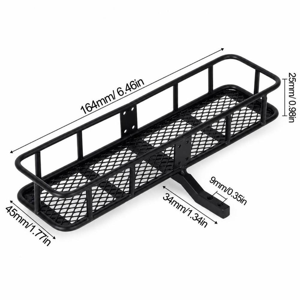 Black Spare Tire Mount Rear Carrier Impact Proof Luggage Basket for 1/10 RC Crawler