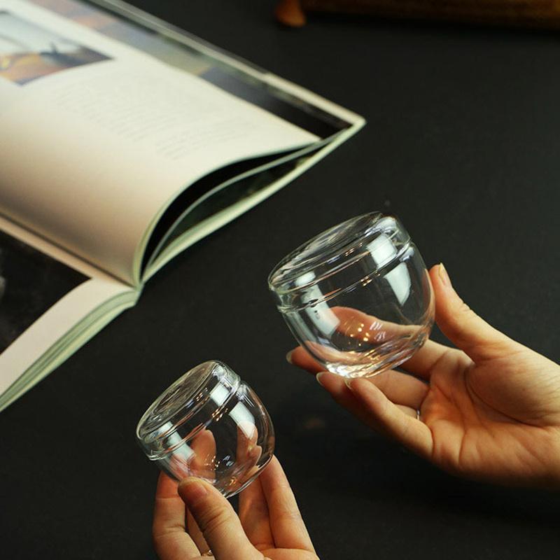 Small Glass Jar With Lid Sugar Container Bottles Kitchen Storage Glass Jars Transparent Mini Tea Storage Bottle