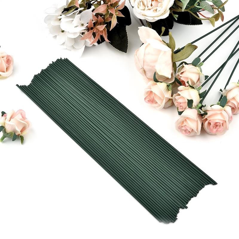50pcs Glue Wrapped Flower Stem Simulated Flower Branches Handmade DIY Floral Flower Arrangement Pole Accessories