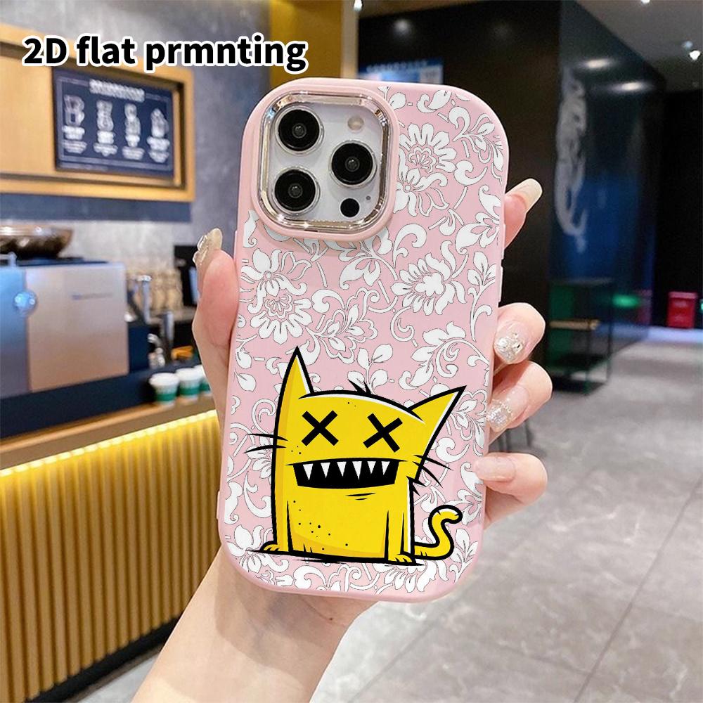 Phone Case: 2D flat design suitable for iPhone 18 17 16 15 14 13 Pro protective case, couple style, trendy crazy cat, Christmas and Halloween gifts