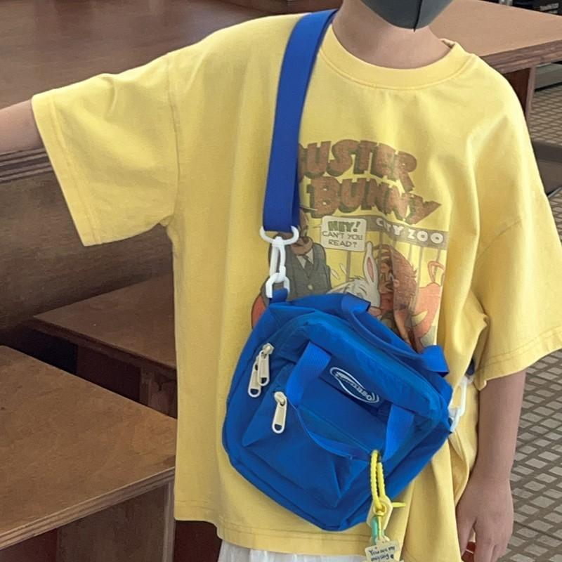 Color Simple Solid Letter Printed Children Single Shoulder Bag Pendant With
