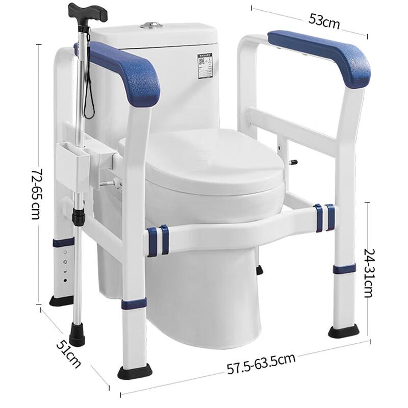 Floor-Standing Toilet Safety Rail with Shelf
