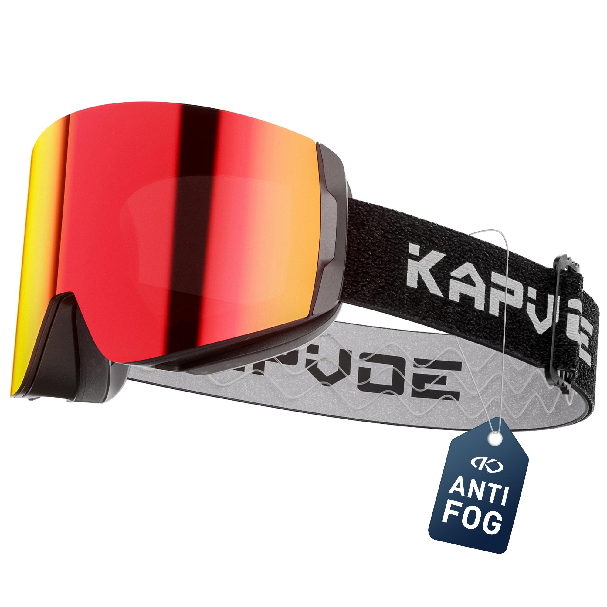 

KAPVOE Photochromic Ski Goggles OTG Snowboard Glasses Men Women Anti Fog Magnetic Lens UV400 Protection Snow Sports