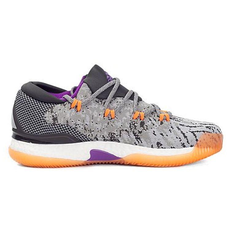 Adidas Crazylight Boost 2016 Comfortable Non-Slip Lightweight Low-Top Basketball Shoes Men Sneakers Grey Orange BB8384
