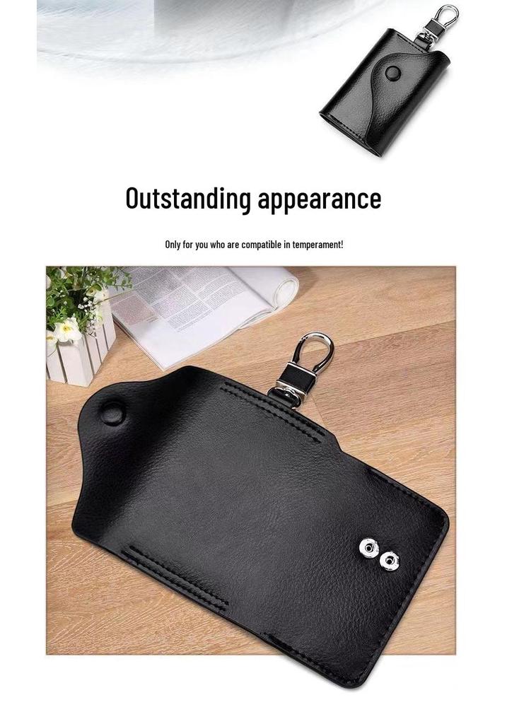 Men's Genuine Leather Large Capacity Key Holder - Multi-functional Waist Hanging Key Case for Home Use