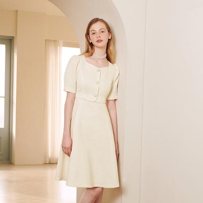 SOUP Square Neck Belted Two-In-One Dress (Sz4Opm2)