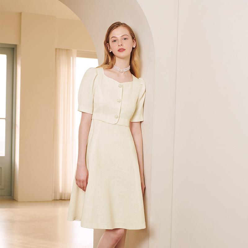 SOUP Square Neck Belted Two-In-One Dress (Sz4Opm2)