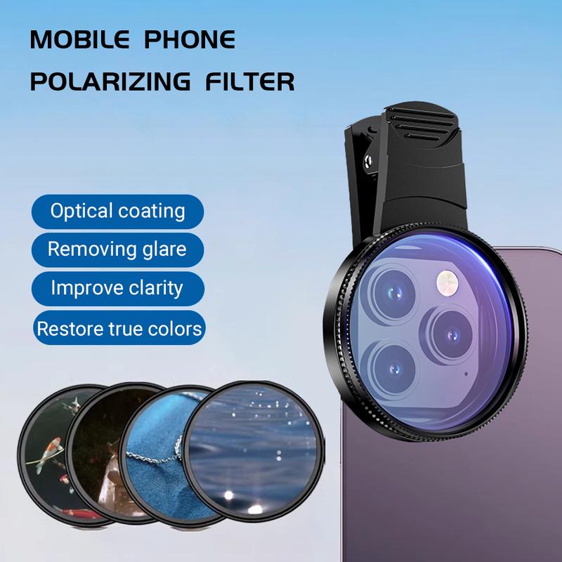 52mm Polarizer With Clip Cpl Len Adapter Circular Polarizing Filter Len Set Universal For Smartphone Compatible Any Phone Camera