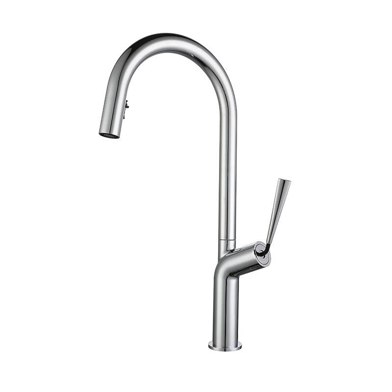 

Brushed Gold/Gray Pull Out Kitchen Sink Faucet Brass Deck Mounted Stream Sprayer Hot And Cold Water Mixer Sink Faucet
