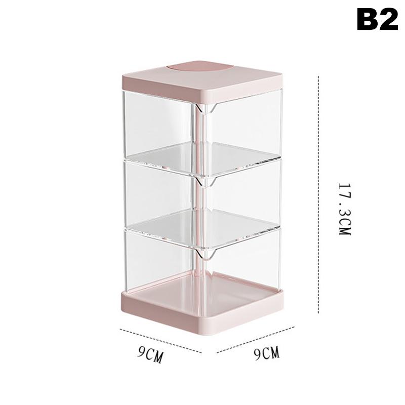 

Коробка для хранения спонжей, настольный вращающийся пылезащитный органайзер для специальных полочек для бьюти-яиц, пуховок, кистей для макияжа и ватных дисков, многослойный