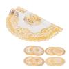 2PCS 38x38cm Table Mats PVC Gold Placemats Cup Mat Coaster for Wedding Party Supplies