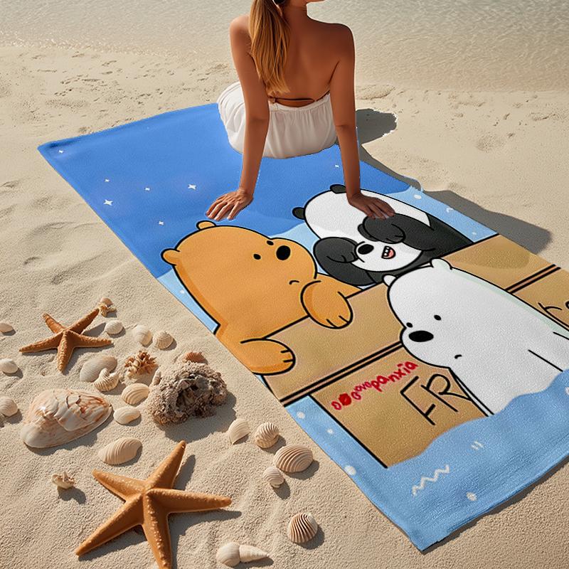Nightly Friends bears Adventure Beach Towel, Super Soft Microfiber, Gift for Her/Him, Birthday, for Pool, Beach, Travel, Home Decor Fan gifts