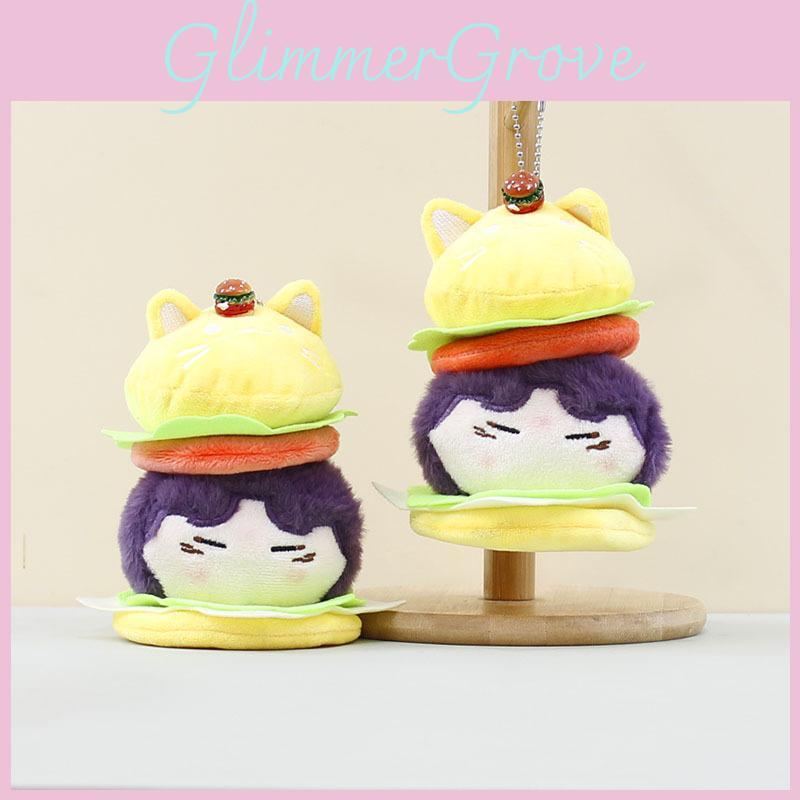 Charming Hamburger Plush Toy Keychain For Bags 15cm Cute Soft Doll Accessory
