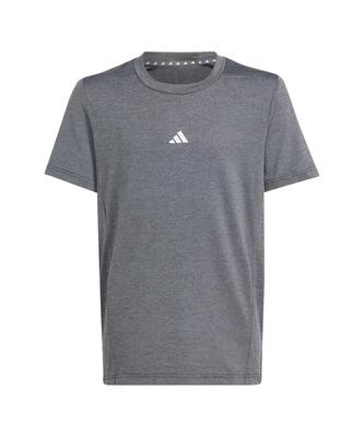 T-shirt Manches Courtes Aero Heather Manches Courtes Argent J130, Entraînement, Femme, T-shirt, Enfants, KMR64, Noir/Gris Trois/Gris Six/Réfléchissant