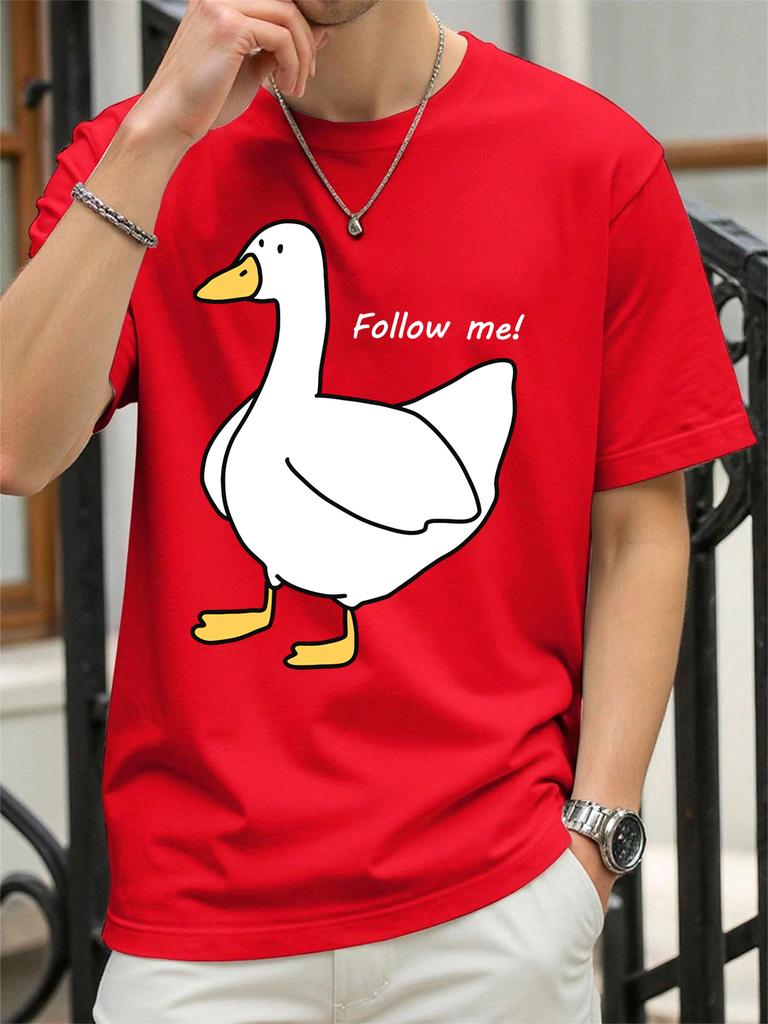 Follow The Goose Printing TShirt Women Cotton Summer Tops Comfortable Loose ONeck Short Sleeve T Shirts Casual Womans Clothes