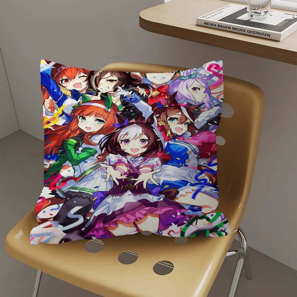Anime Uma Musume Pretty Derby Pillow Gifts Home Office Furnishings Bedroom Sofa Car Cushion Cover Case 45x45cm