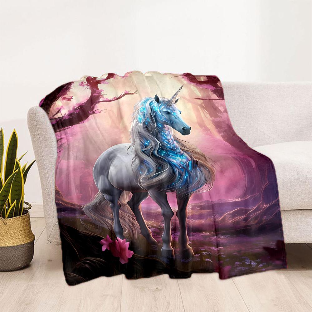 Beautiful Unicorn Blanket Durable Comfort Perfect for Seaside Sofa Picnics for All Occasions Stylish Decor Suitable for Gifting Relatives and Friends