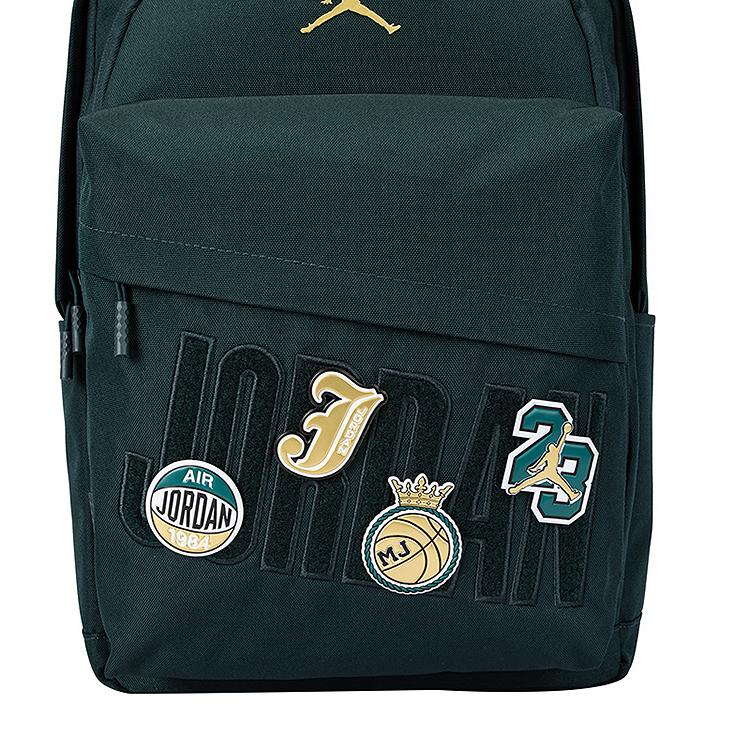 Jordan Gold Logo Velcro Badge Random Stick Series Polyester Backpack Unisex Backpack JD2623161GS-001
