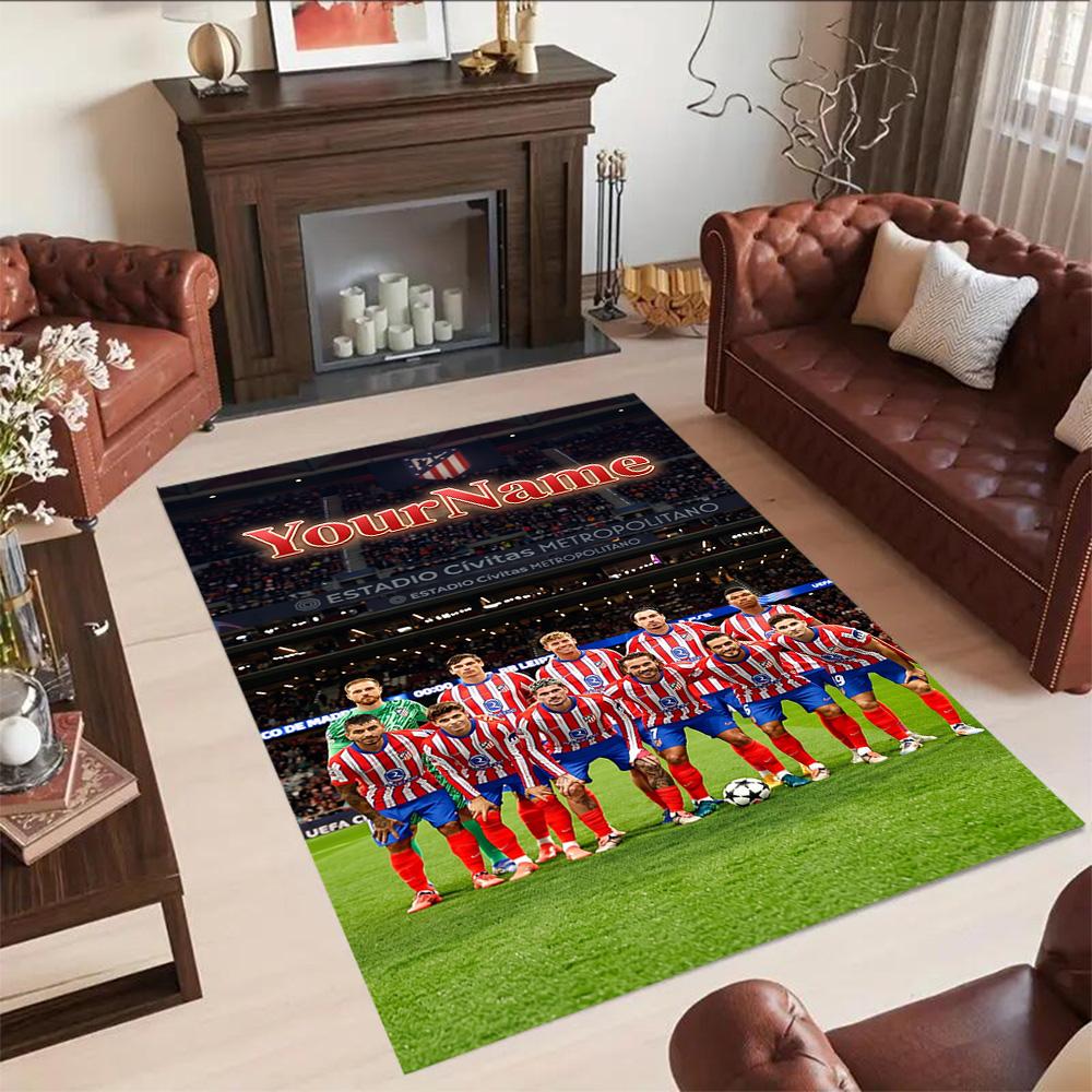 Atletico Madrid Customizable Name Floor Rug Office Rug Design for Bedrooms Outdoor Dormitory Decorate room Anti-slip Rug Decorate Offices