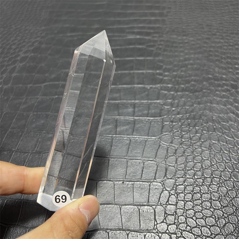 natural white smelting stone 8 side crystal point healing clear quartz crystal wand tower