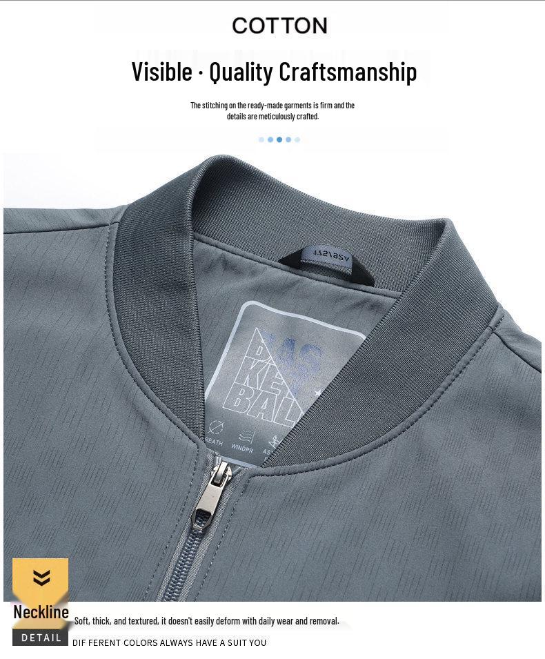 Men's High-Quality Wrinkled Jacket - 2026 Spring/Autumn Stand Collar Casual Style