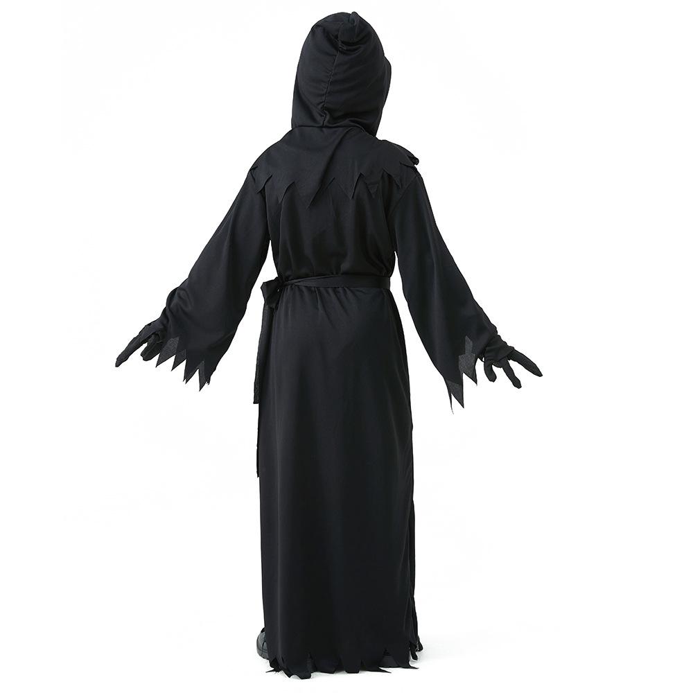 Children's Halloween Grim Reaper Costume with Red Eyes Robe - Horror Cosplay Outfit