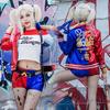 Harley Quinn Cosplay Costume with Wig Version x Black Red x Harley Quinn Suicide Squad Style Halloween Costume for Women Version x [milky time] -
