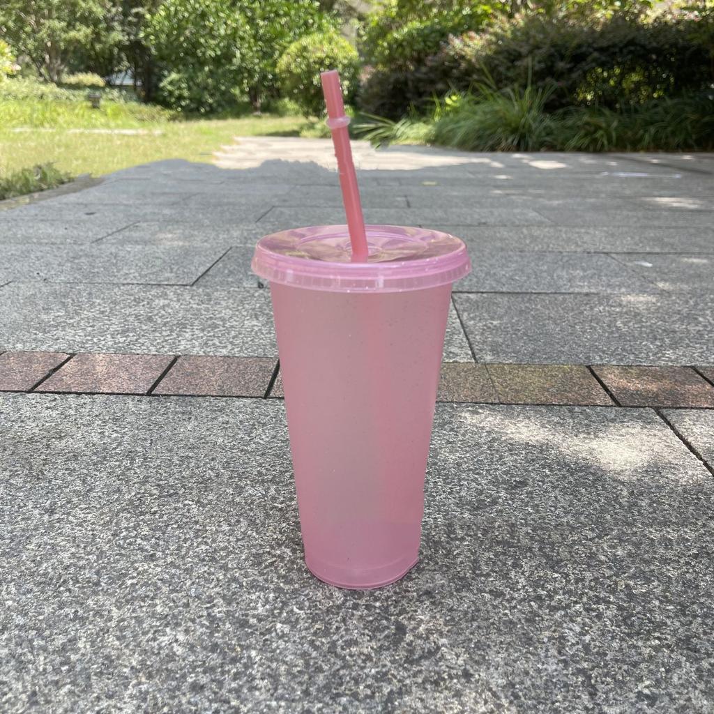 10PC 24OZ Glitter Straw Cups Large Capacity PP Single Layer Plastic Cups 710ml Glitter Cups Drink Party Cups Takeaway Drinks