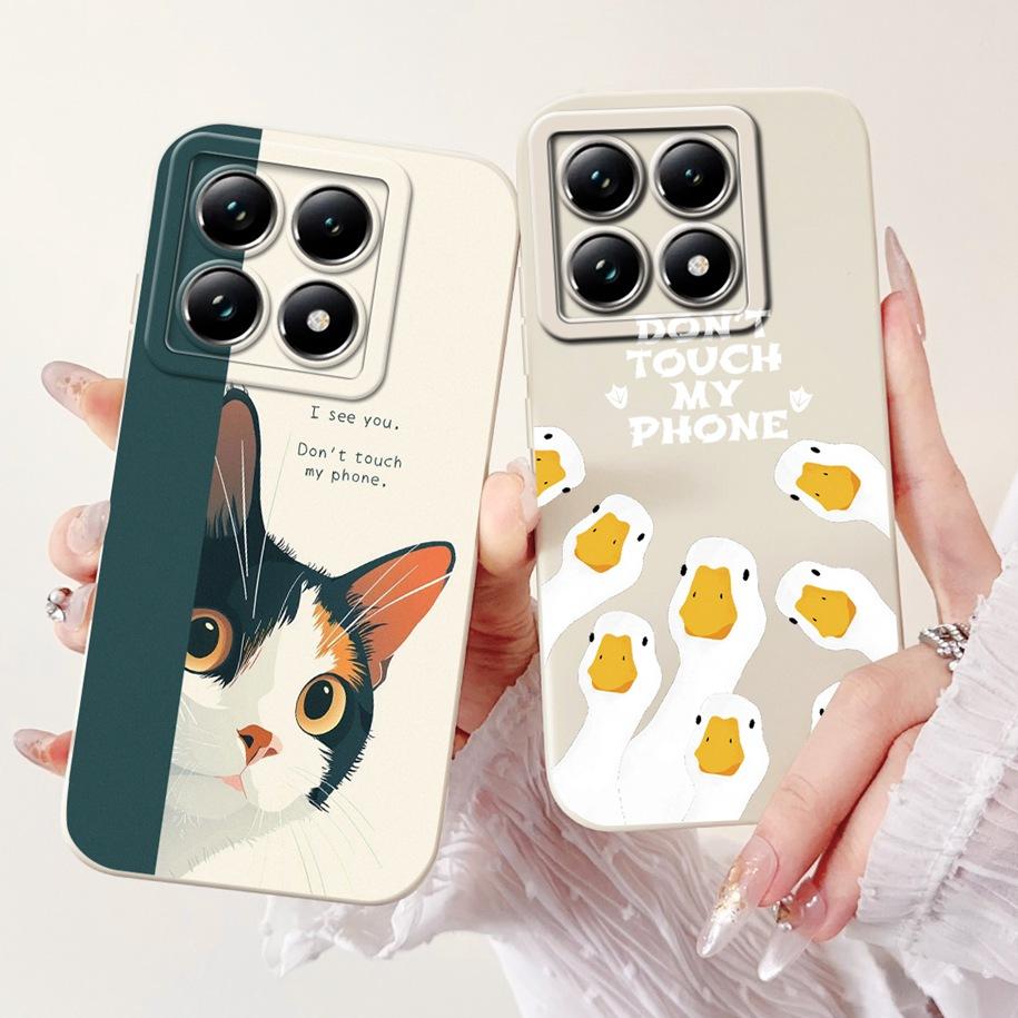 For Xiaomi 14T Pro Case For Xiaomi 14T Phone Case Cute Panda Rabbit Luxury TPU Protective Skin Cover For Xiaomi Mi 14T Pro Coque
