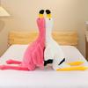Animal de pelúcia removível com zíper, enchimento completo, decoração de casa, super macio, grande, flamingo rosa, travesseiro de pelúcia, brinquedo para crianças