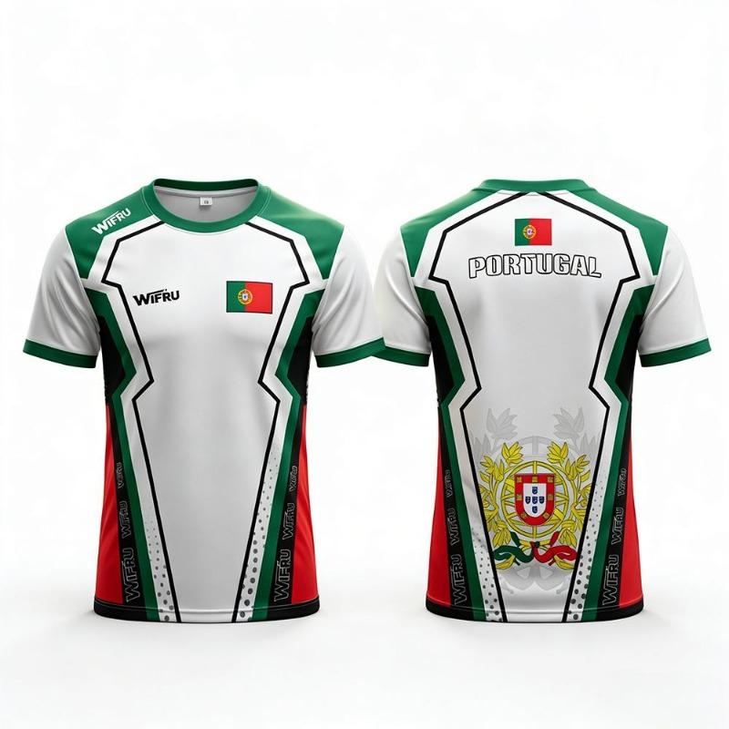 

Portugal Flag 3D Printed Jersey Summer Outdoor Breathable Short-sleeved Football 6XL