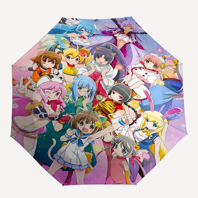 1pc Anime Characters Outdoor Umbrella - Automatic Opening/Closing - Portable 3-Fold Design - 8-Rib Iron Frame - Perfect Gift for Fans, Travelers,