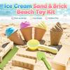 Summer Beach Sand Toys Ice Cream Cone Sand Mold Sand Brick Mould Kit Kids Outdoor Snow Play Sandcastle Making Tools Funny Gifts
