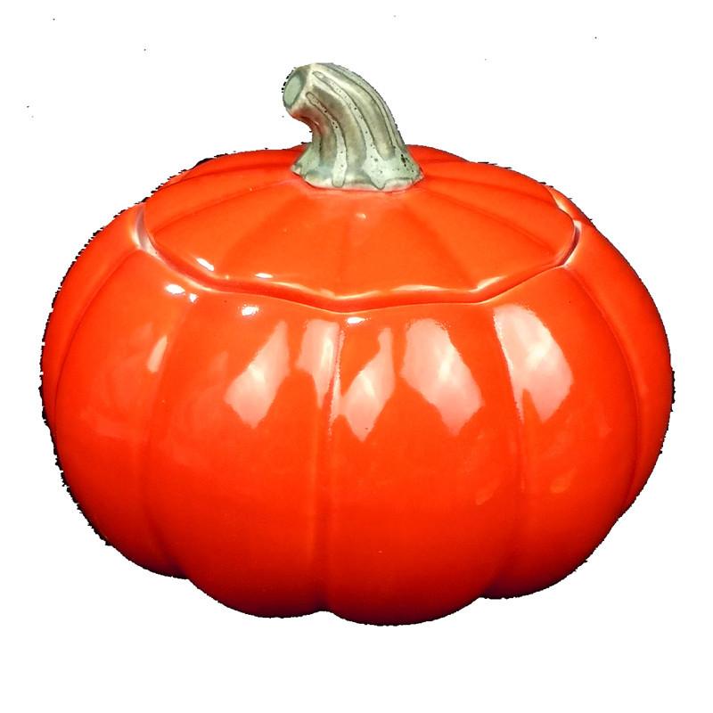 Household Creative Pumpkin Ceramic Tea Jar Moisture Storage Can Personalized Small Sealed Snack Can Simulated Vegetable Jar