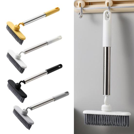 Crevice Brush with Extended Handle Universal Rotation Design V-Shaped Dense Bristles Stubborn Stain Remover Brush