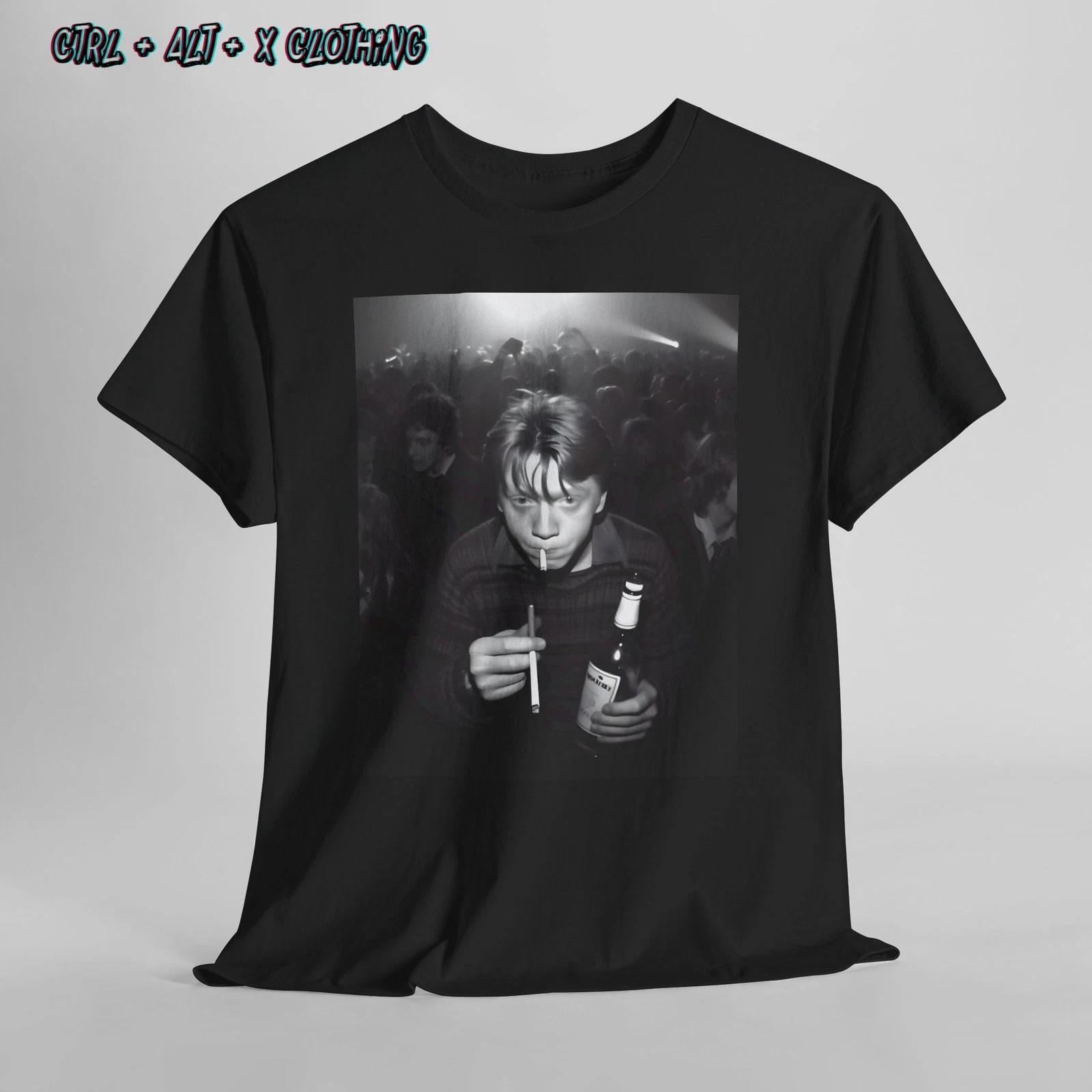 Harry Potter Ron Weasley Smoking Tee, Unisex T-Shirt for Wizard Party, Magic Fan S