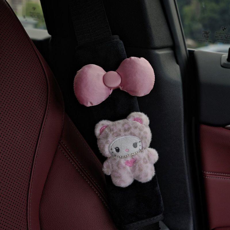 Original Cute Cat Bow Cartoon Car Seatbelt Shoulder Protector, Universal for All Seasons, Anti-Neck Strangulation Safety Belt Protection