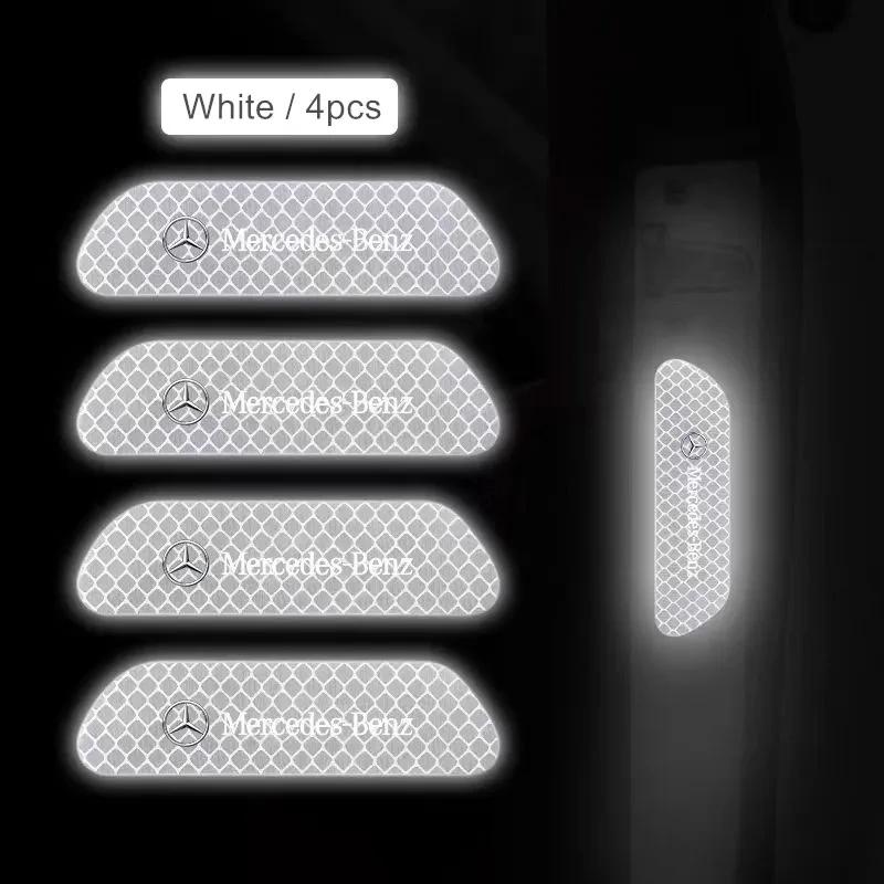 

GLC GLB 4PCS Car Door Reflective Sticker Warning Reflector Sticker Decal Auto Styling for Mercedes benz A B C E G CLA GLK CLASS белый