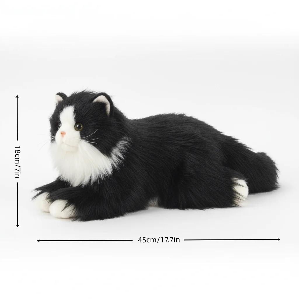 Realistic Stuffed Animal Cat, Lifelike Plush Kitten Toy for Kids, Soft Cuddly Gift for Girls Birthday