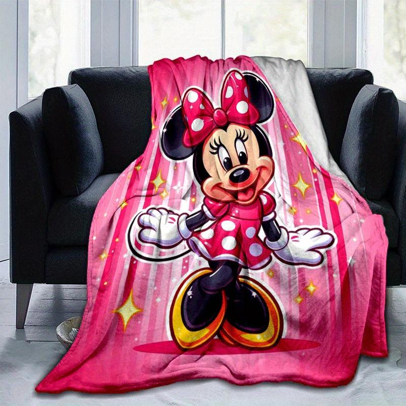 1pc Minnie Printing Blanket - Soft, All-Season Throw for Office Blanket, Car, Travel