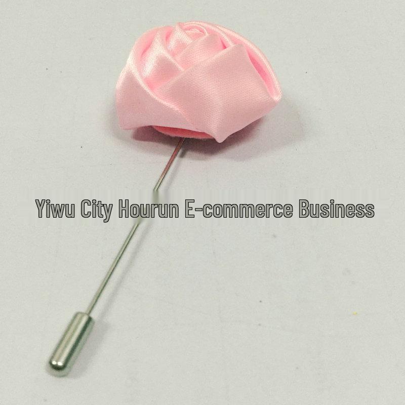Handmade Rose Fabric Brooch: Men's Suit Accessory