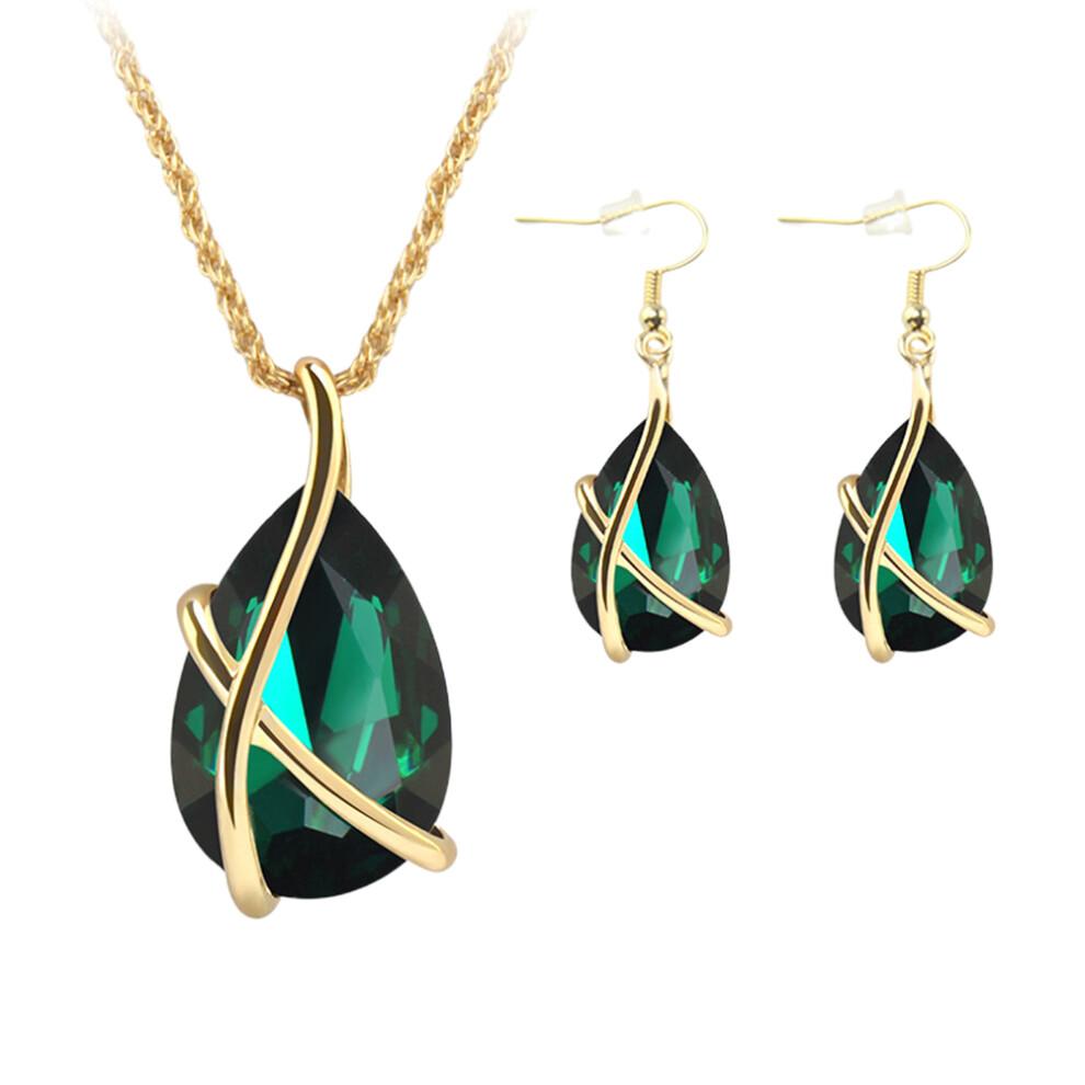 Ladies Jewellery Sets Earrings For Women Drop Rhinestone Necklace