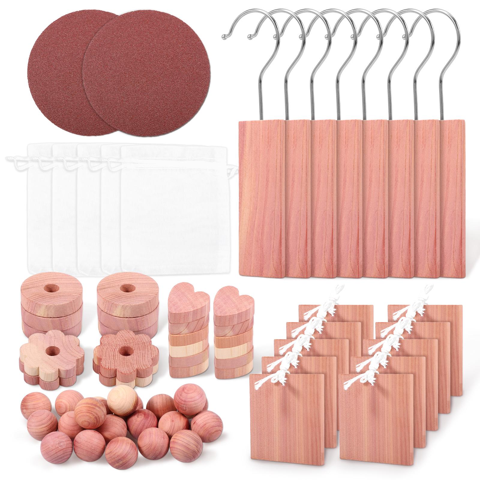 67Pcs Cedar Block Closet Aromatic Cedar Plank Assorted Style Fresh Odour Deterrent Insect Wardrobe Cedar Block Home Accessories
