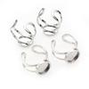 5pcs 10-25mm Inner Size Round Thick Stainless Steel Adjustable Ring Settings Cabochon Blank Base DIY Jewelry Making Findings