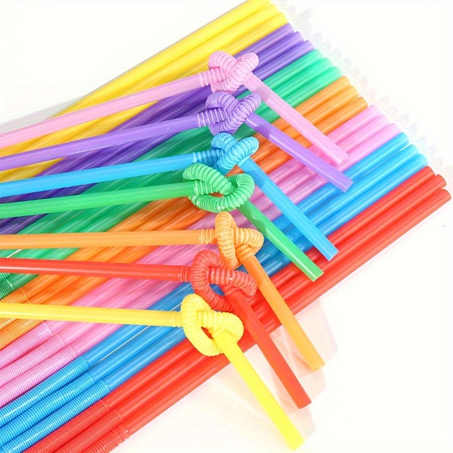 200pcs Colorful Bendy Straws Extra Long 33cm Disposable Plastic Drinking Straws for Parties, Birthday, Wedding, Drinks Decor JXB