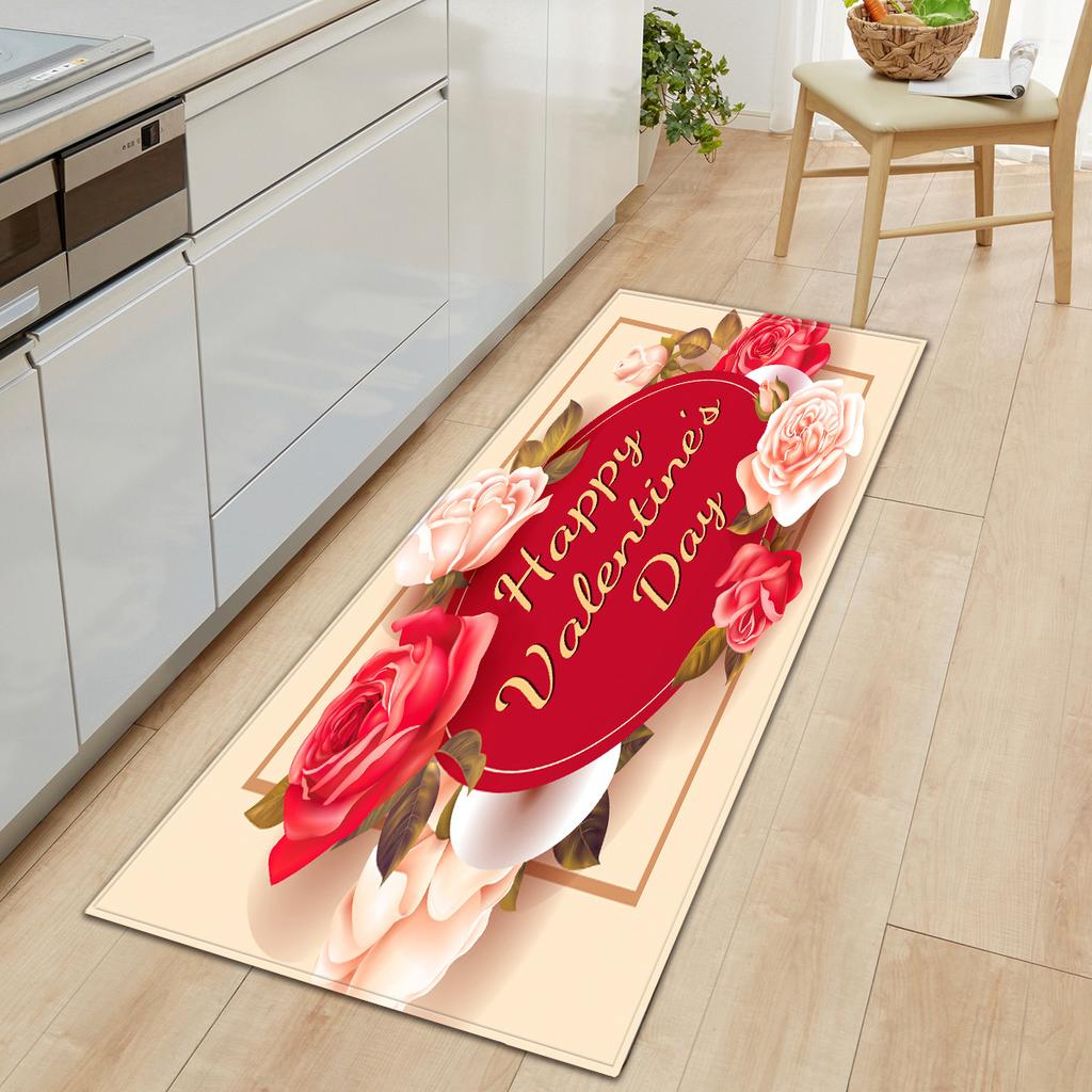 Valentine'S Day Carpet Long Floor Mat Love Theme Doormat