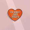 Charming Inspired Cartoon Metal Pin Brooch With Orange Letters For Trendy Needs Decoration